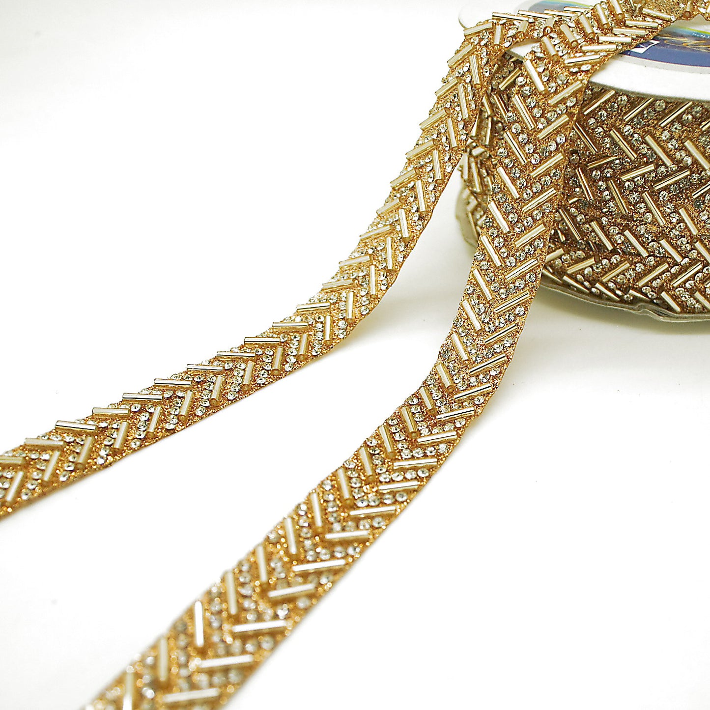 GOLD HOTFIX BEADED TRIM - sarahi.NYC