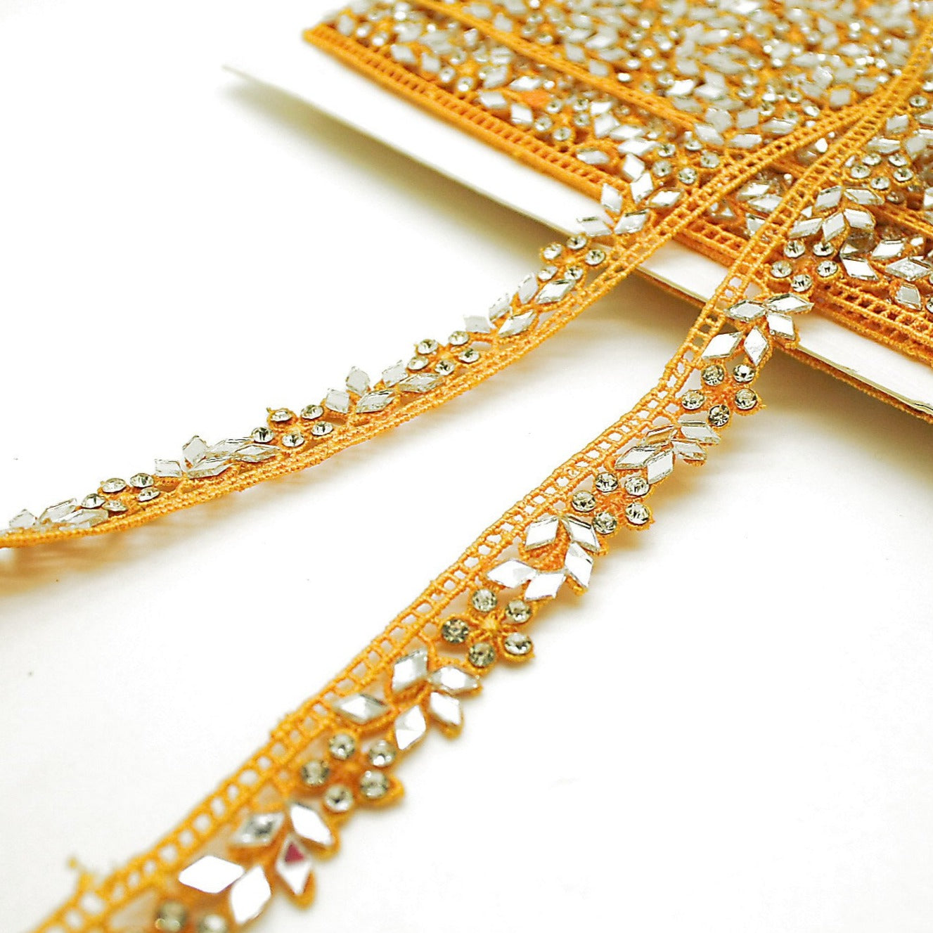 YELLOW MIRROR LACE TRIM - sarahi.NYC