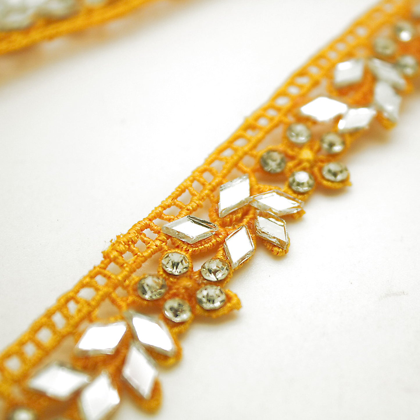 YELLOW MIRROR LACE TRIM - sarahi.NYC