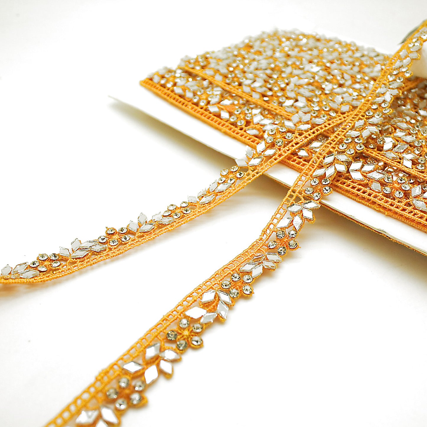 YELLOW MIRROR LACE TRIM - sarahi.NYC