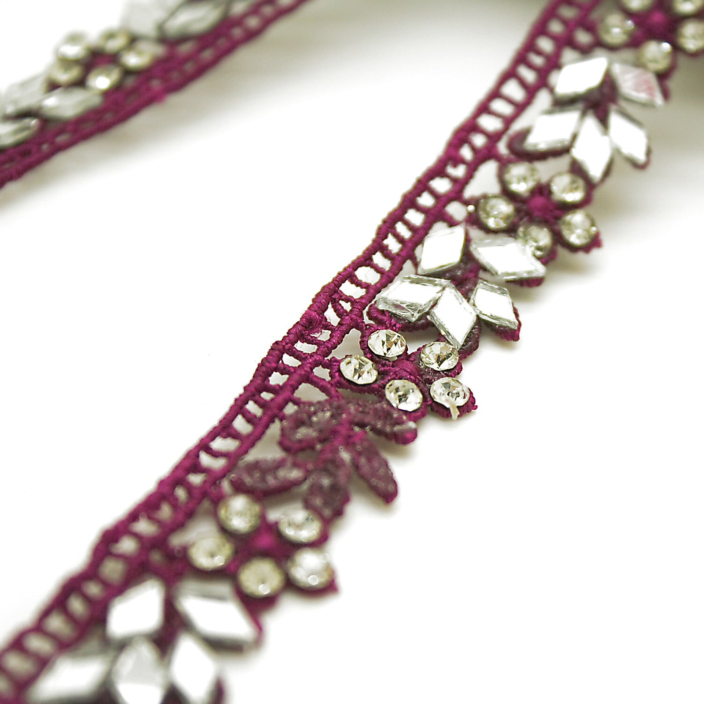 PURPLE MIRROR LACE TRIM - sarahi.NYC