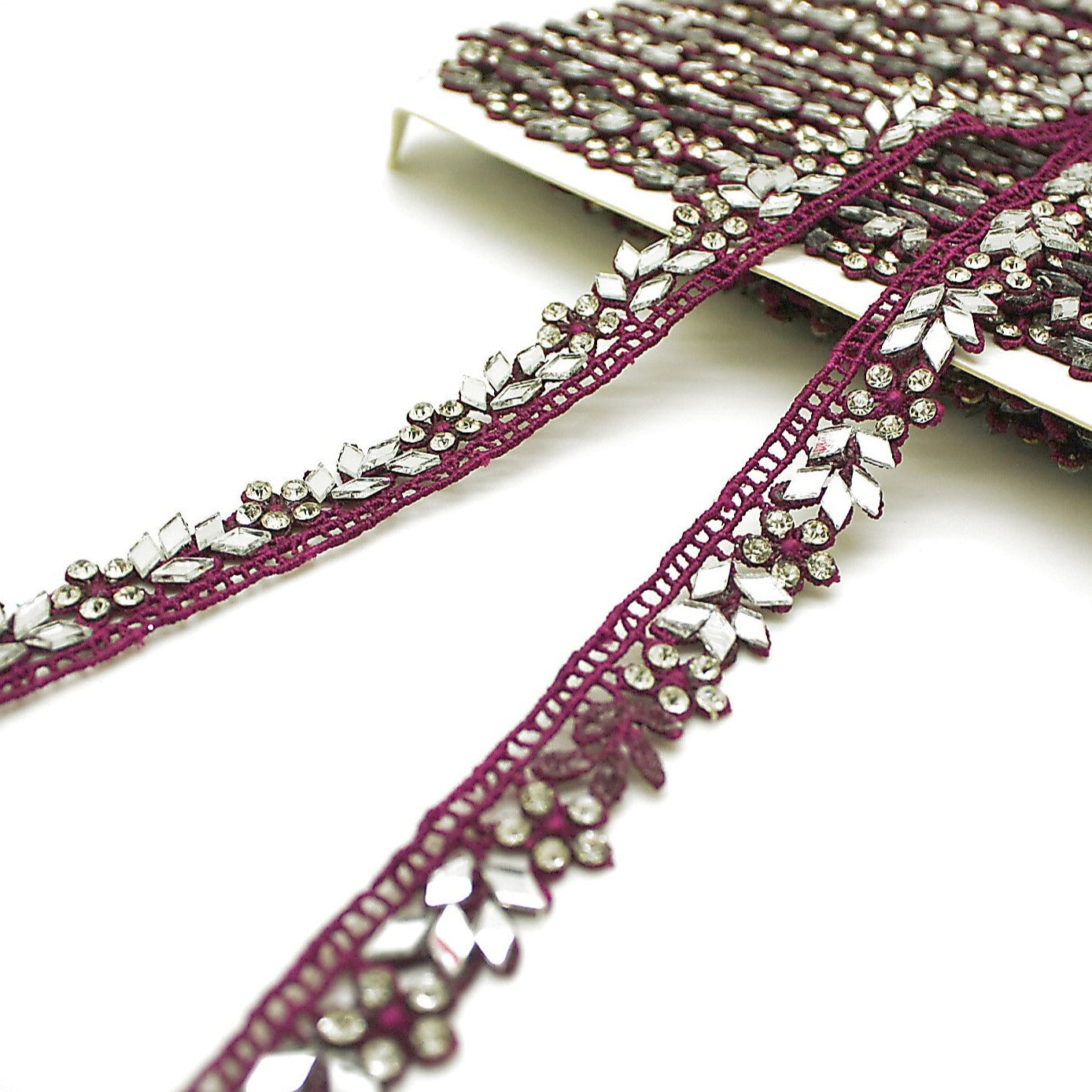 PURPLE MIRROR LACE TRIM - sarahi.NYC