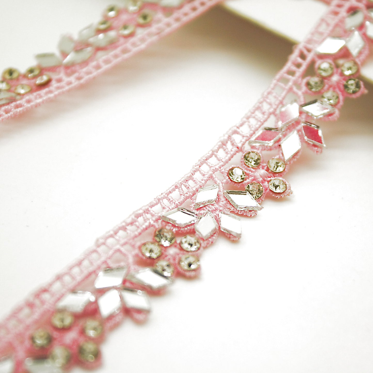 LIGHT PINK MIRROR LACE TRIM - sarahi.NYC