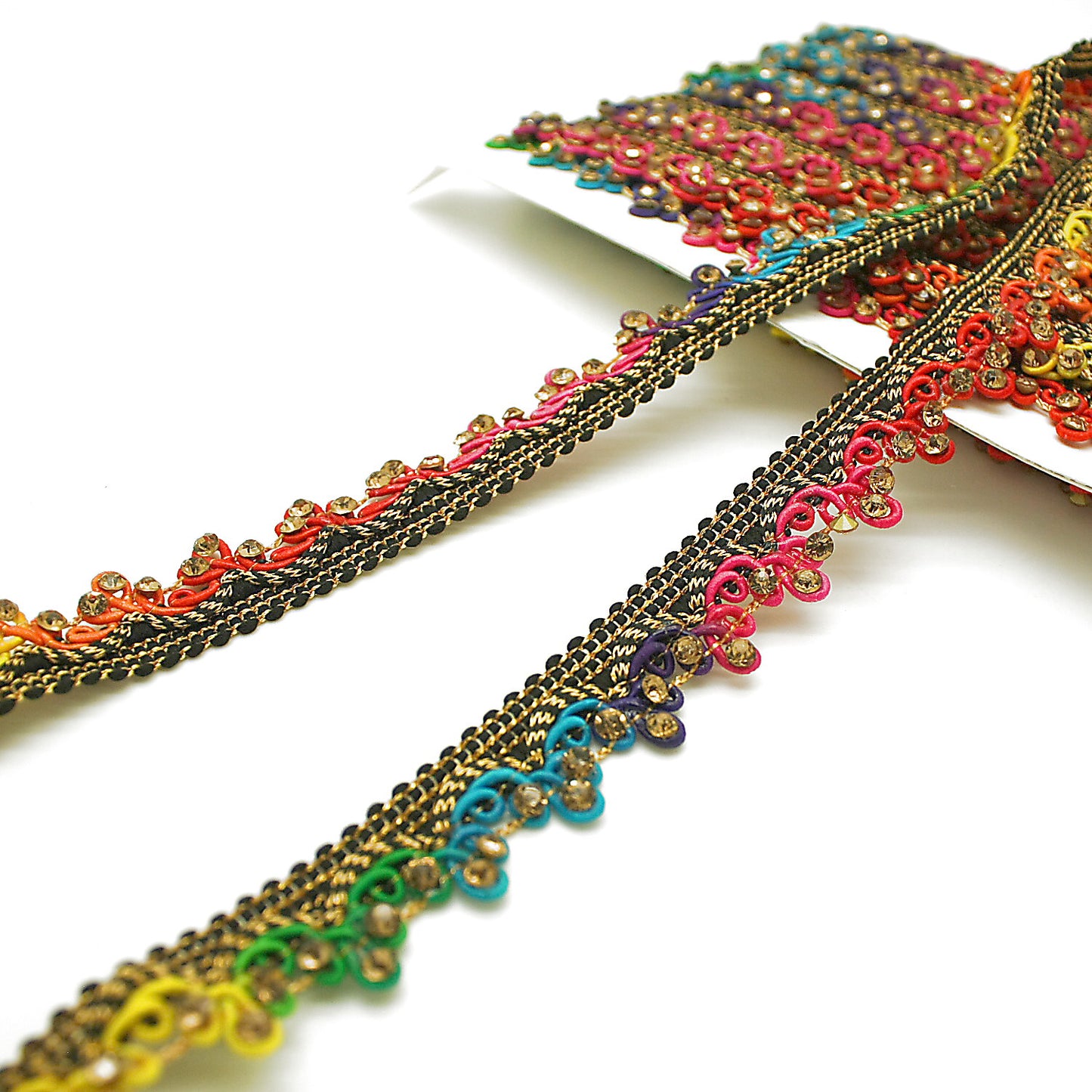 MULTICOLOR STONE LACE TRIM - sarahi.NYC