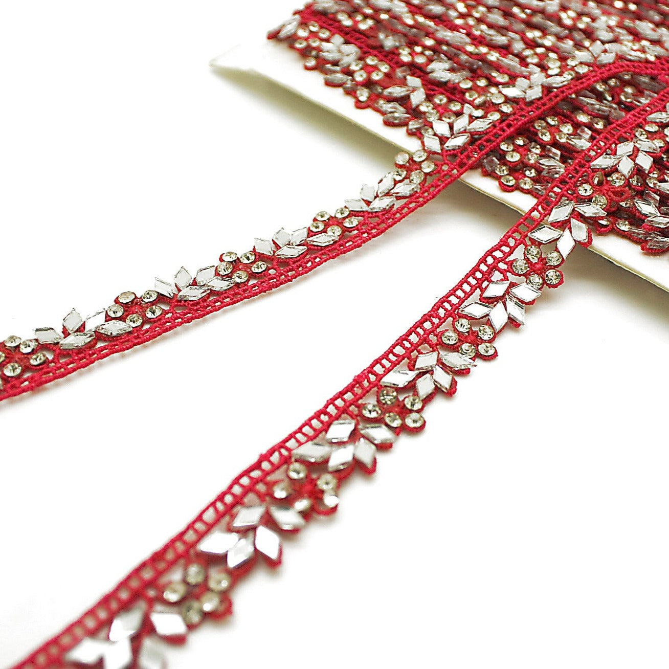 CERISE PINK MIRROR LACE TRIM - sarahi.NYC