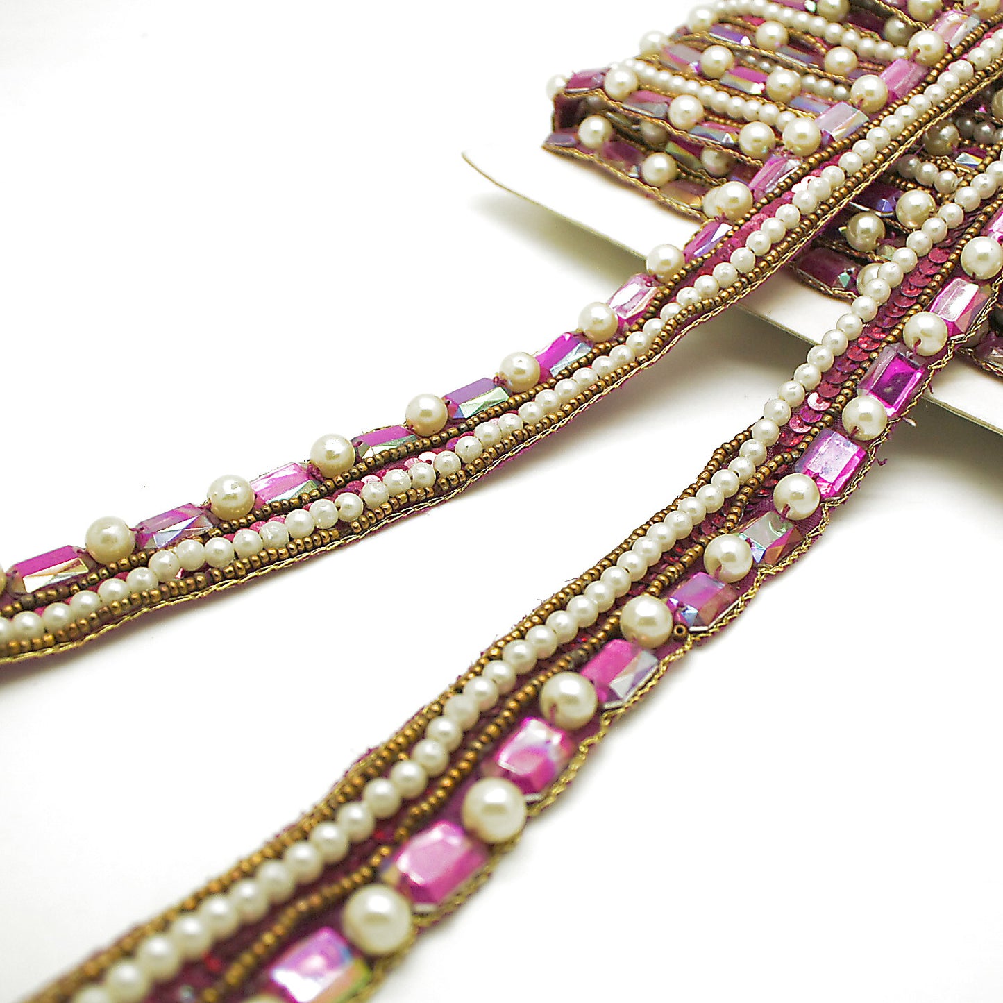 PINK PEARL RHINESTONE TRIM - sarahi.NYC