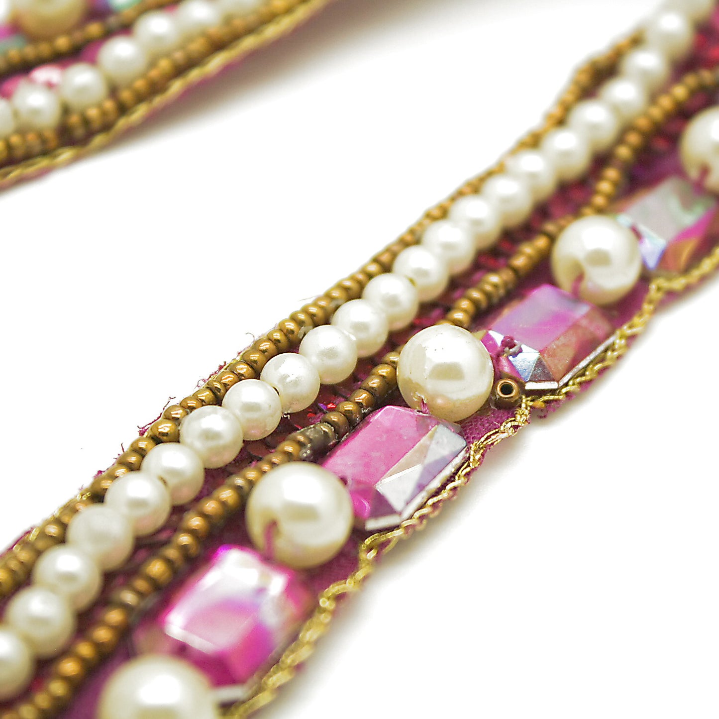 PINK PEARL RHINESTONE TRIM - sarahi.NYC