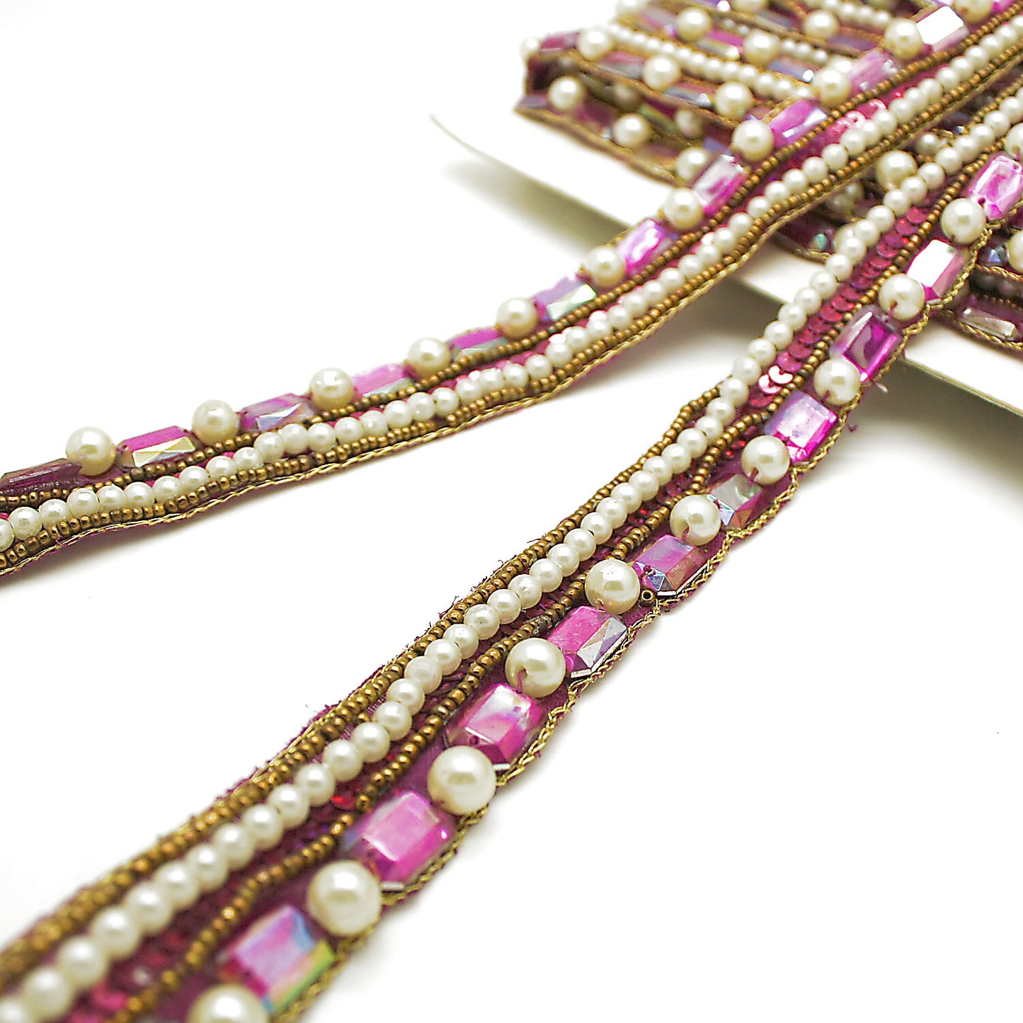 PINK PEARL RHINESTONE TRIM - sarahi.NYC