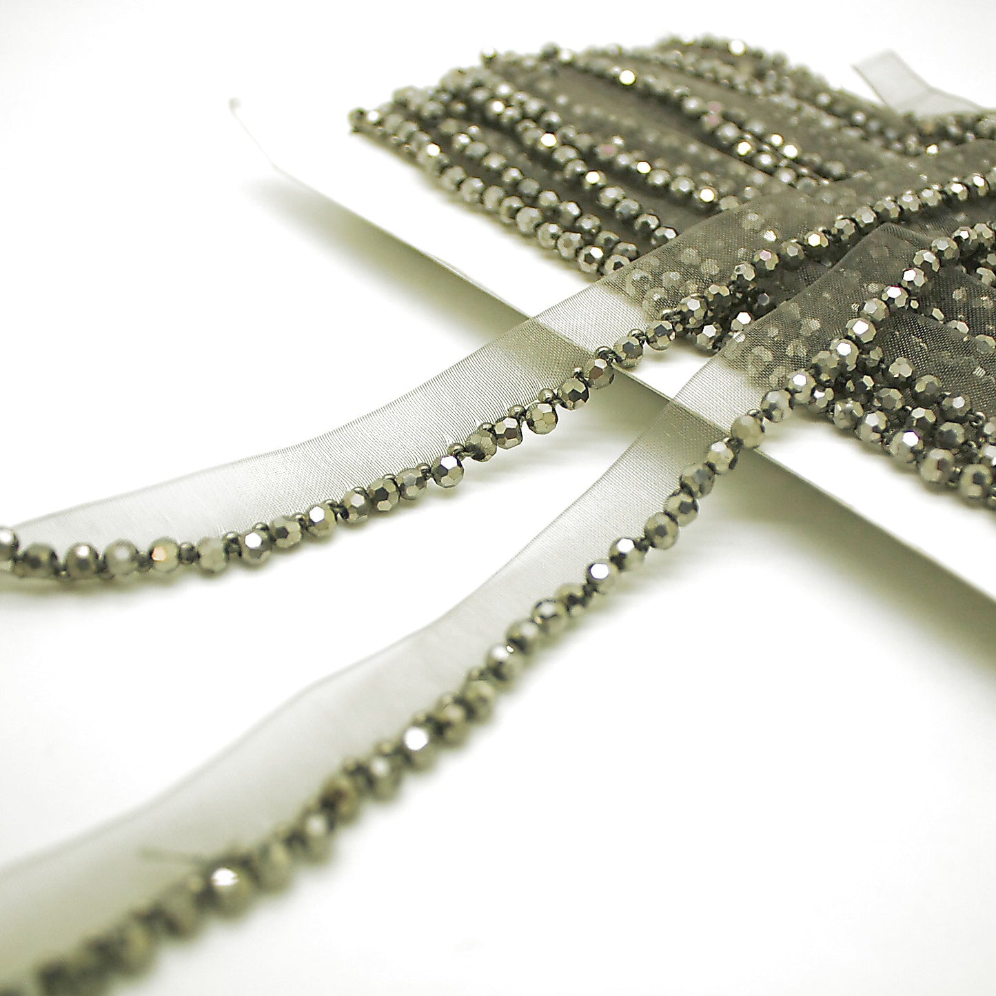 GUNMETAL BEADED EDGING TRIM - sarahi.NYC