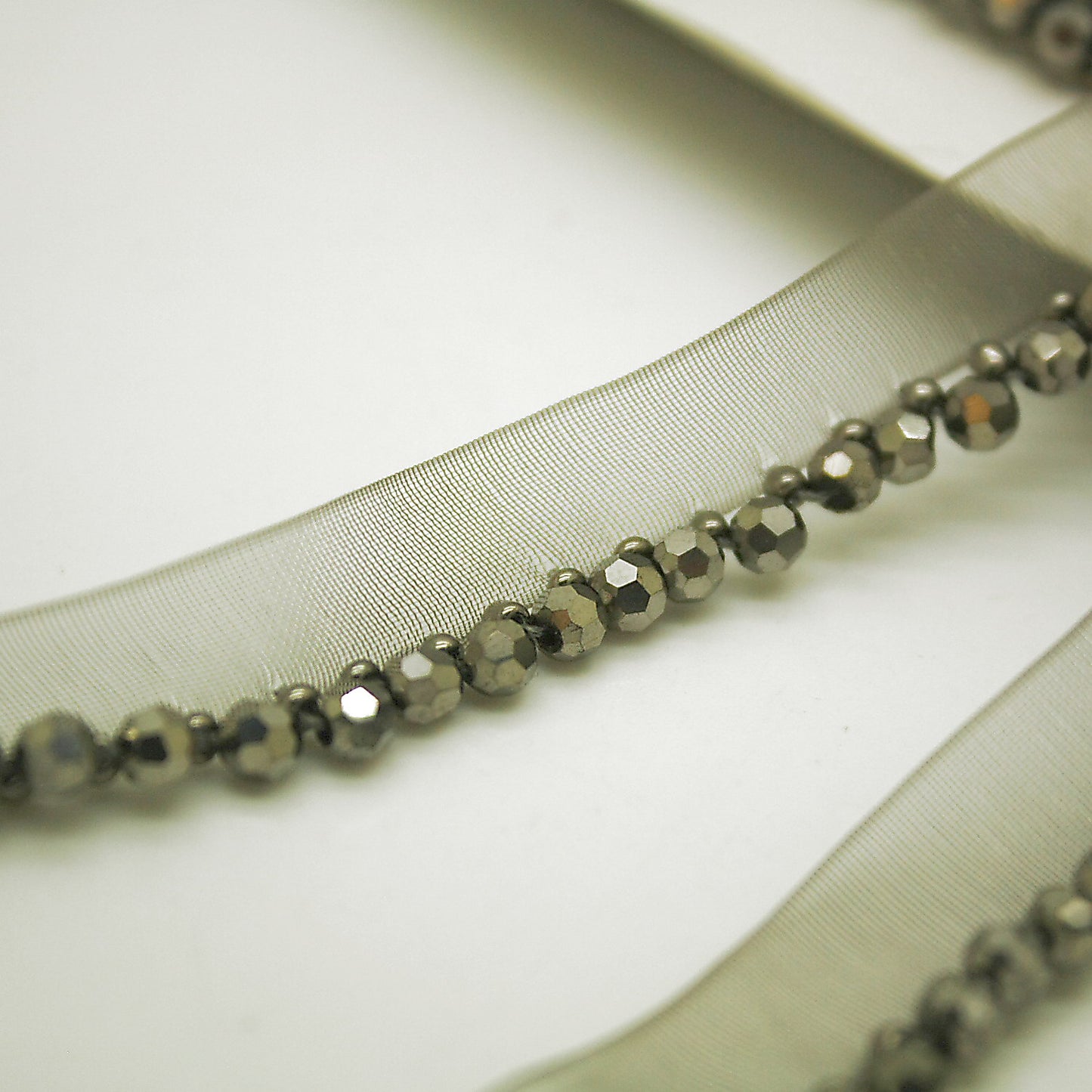 GUNMETAL BEADED EDGING TRIM - sarahi.NYC