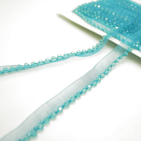 TURQUOISE BEADED EDGING TRIM - sarahi.NYC