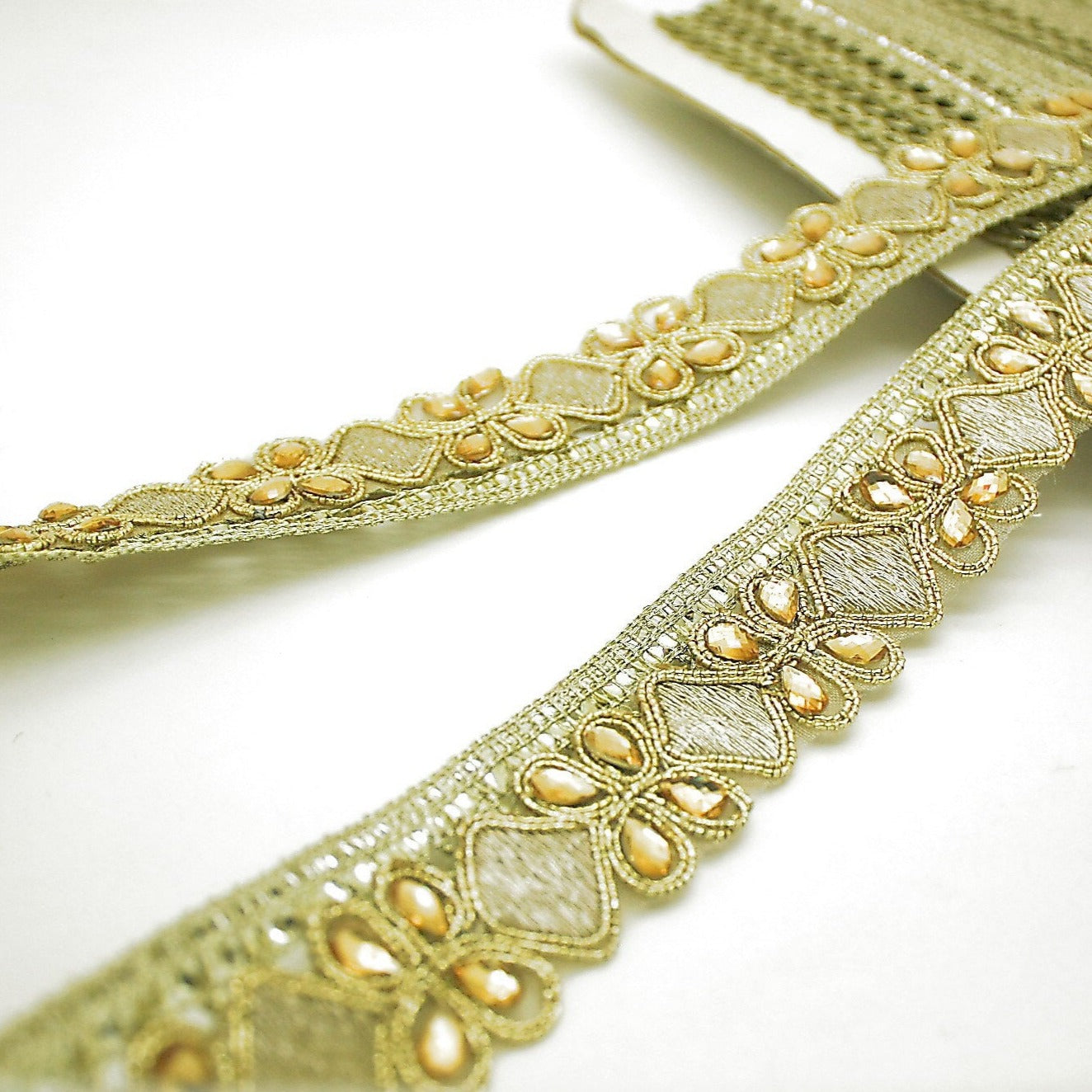 GOLD FABRIC RHINESTONE TRIM - sarahi.NYC