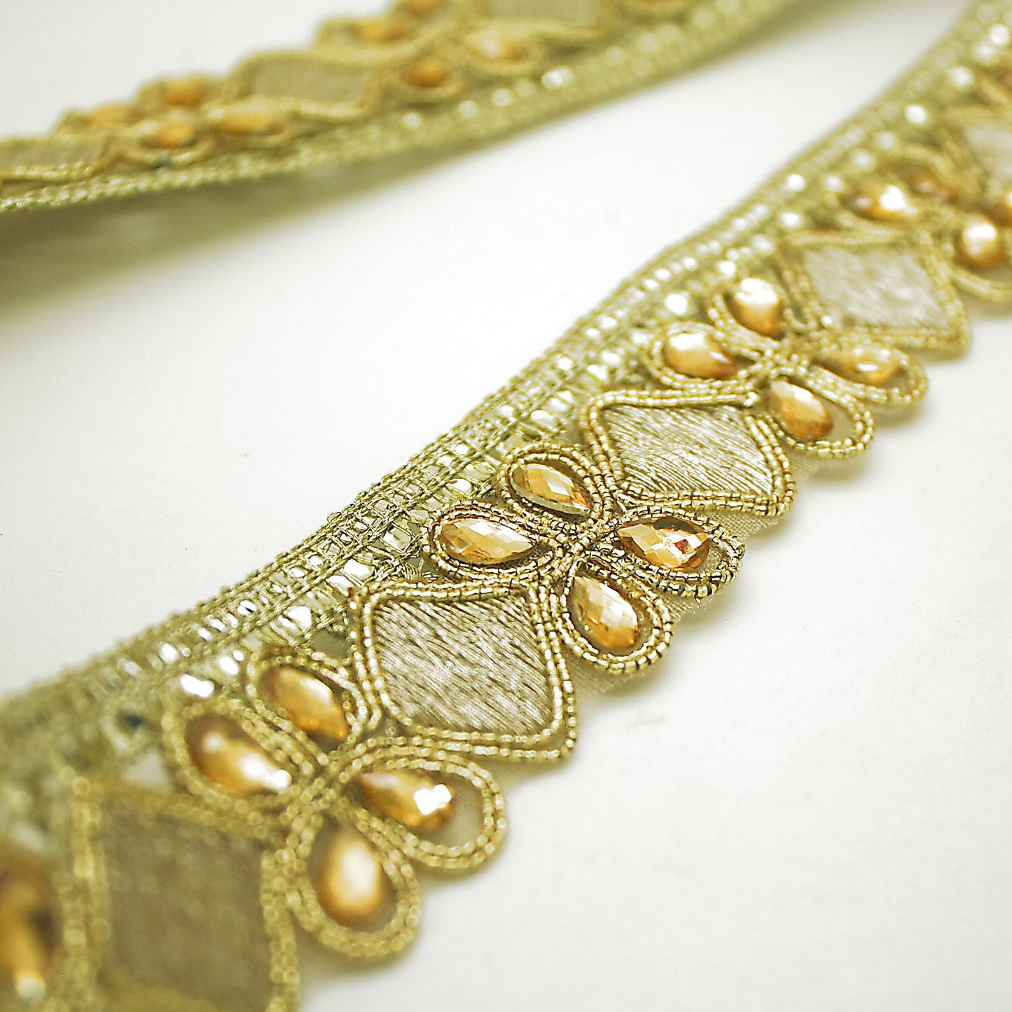 GOLD FABRIC RHINESTONE TRIM - sarahi.NYC