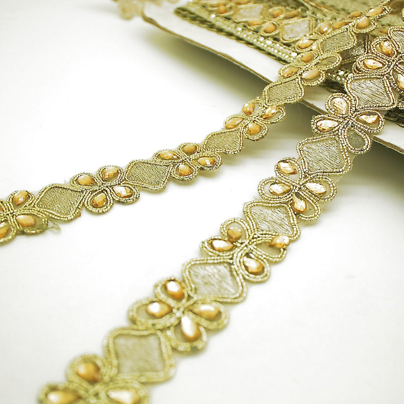 GOLD FABRIC RHINESTONE TRIM - sarahi.NYC