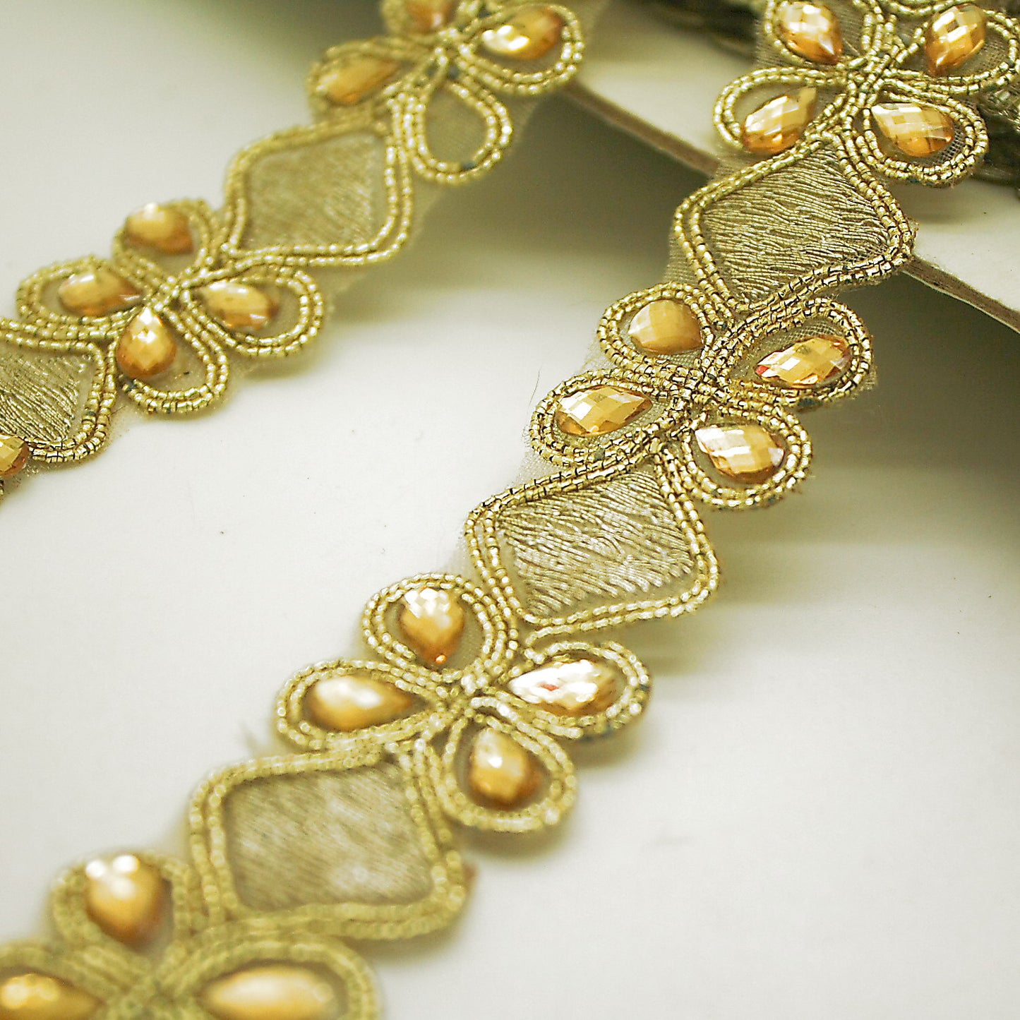 GOLD FABRIC RHINESTONE TRIM - sarahi.NYC