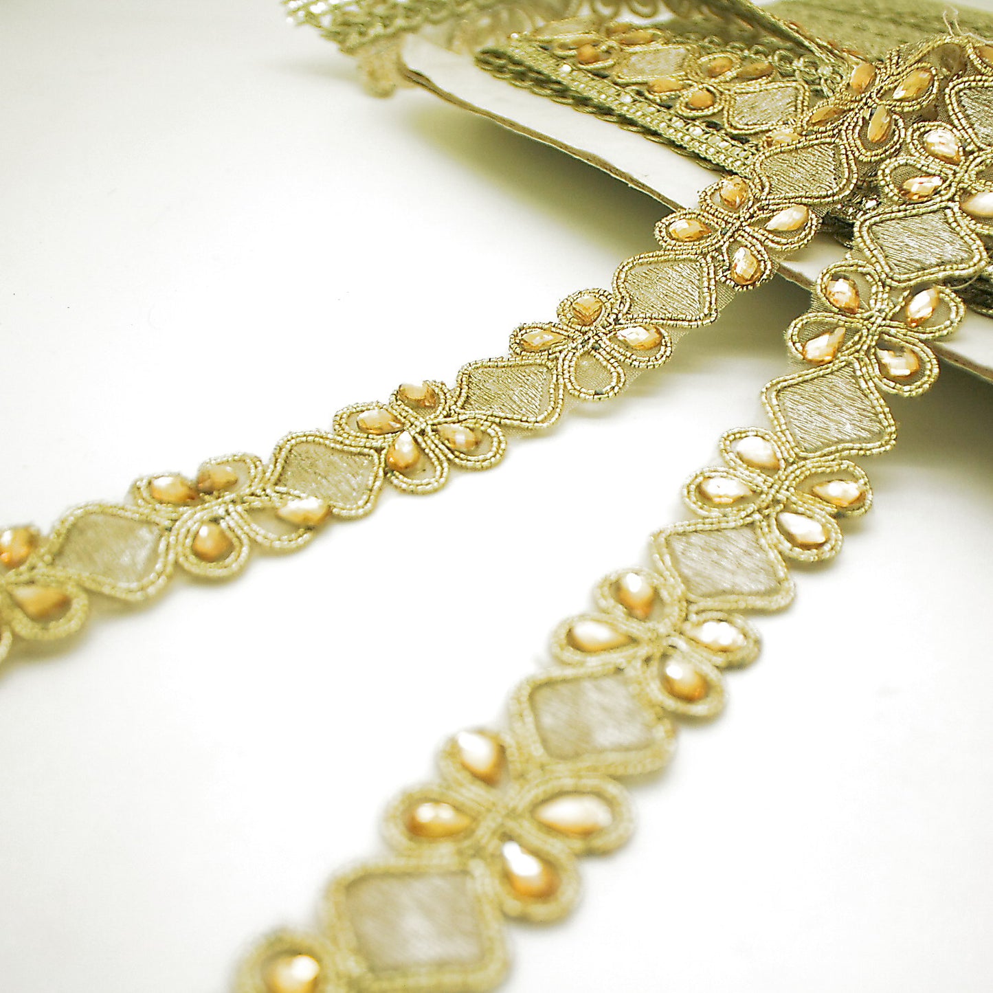 GOLD FABRIC RHINESTONE TRIM - sarahi.NYC