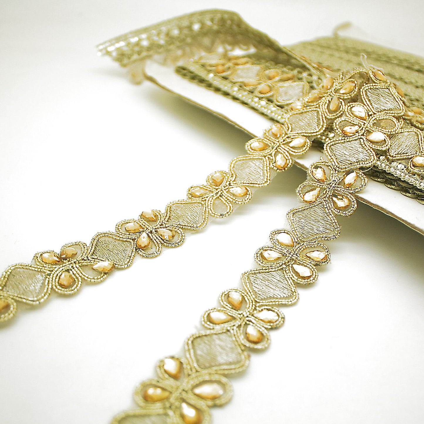 GOLD FABRIC RHINESTONE TRIM - sarahi.NYC