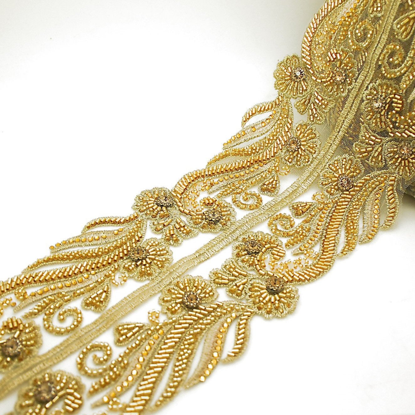 GOLD CRYSTAL NET TRIM - sarahi.NYC