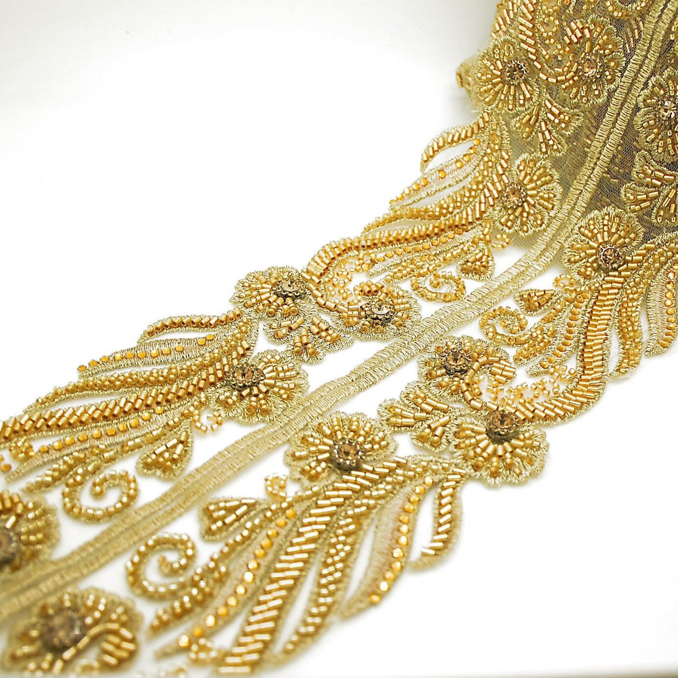 GOLD CRYSTAL NET TRIM - sarahi.NYC