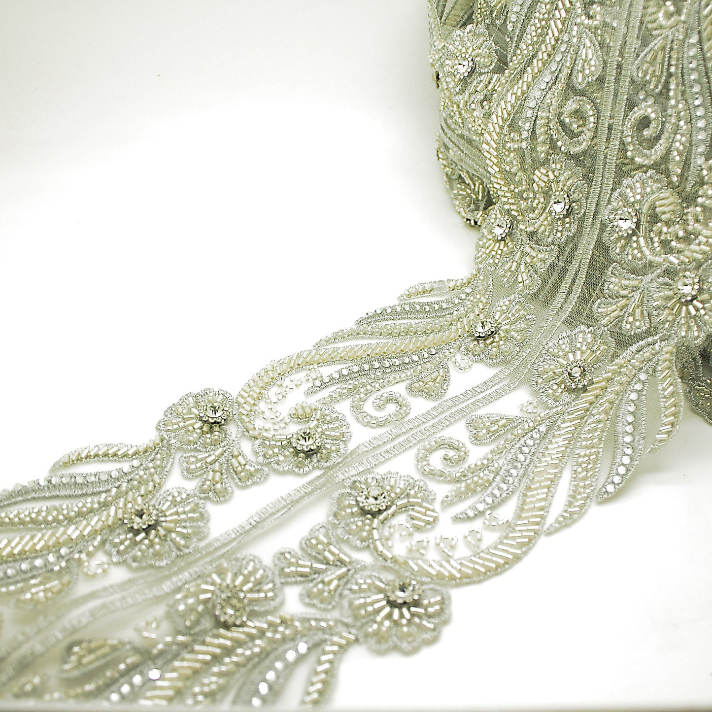 SILVER CRYSTAL NET TRIM - sarahi.NYC