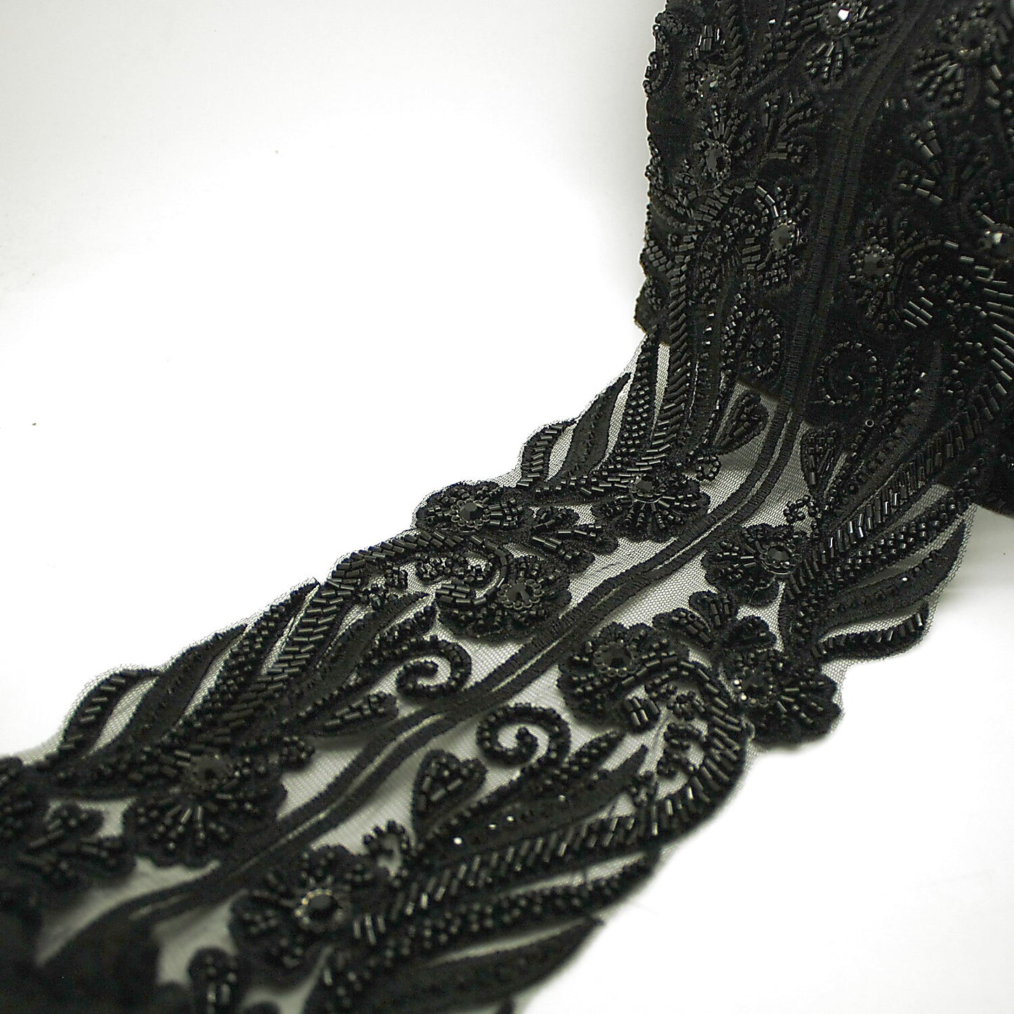 BLACK CRYSTAL NET TRIM - sarahi.NYC