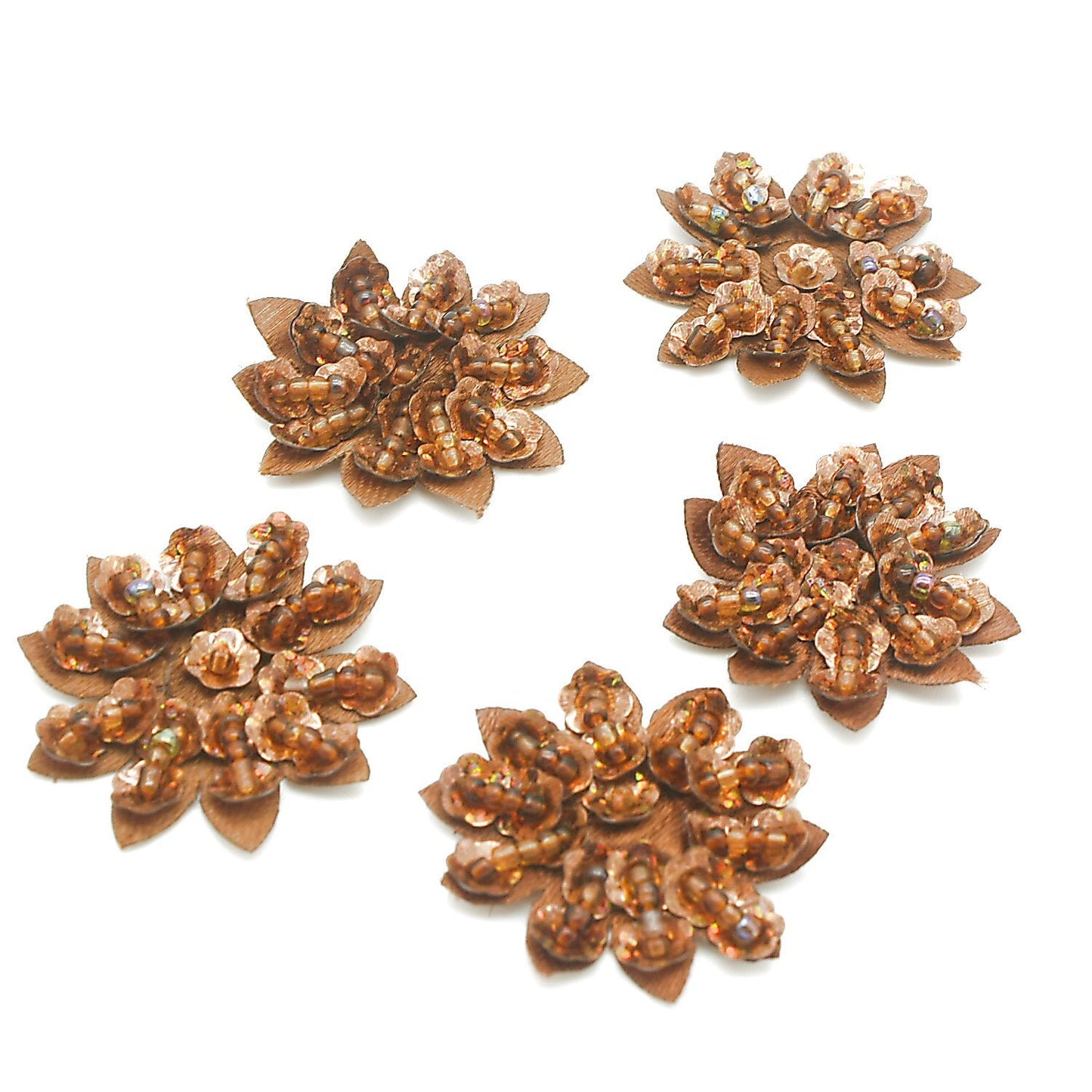 5 X BROWN FLOWER MOTIFS - SARAHI.NYC