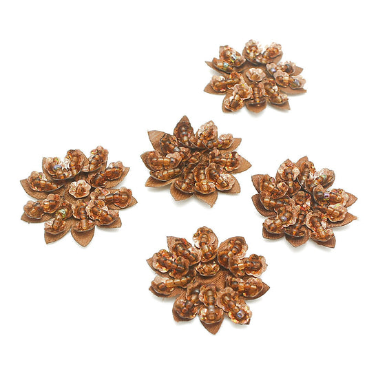 5 X BROWN FLOWER MOTIFS - SARAHI.NYC