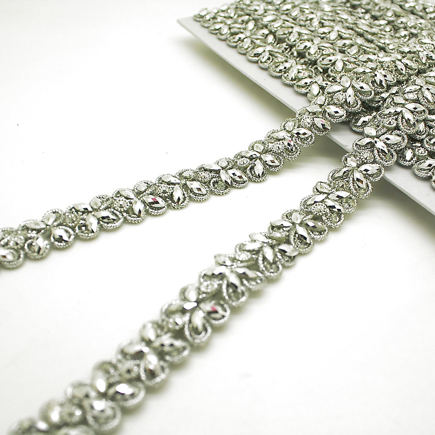 SILVER RHINESTONE TRIM