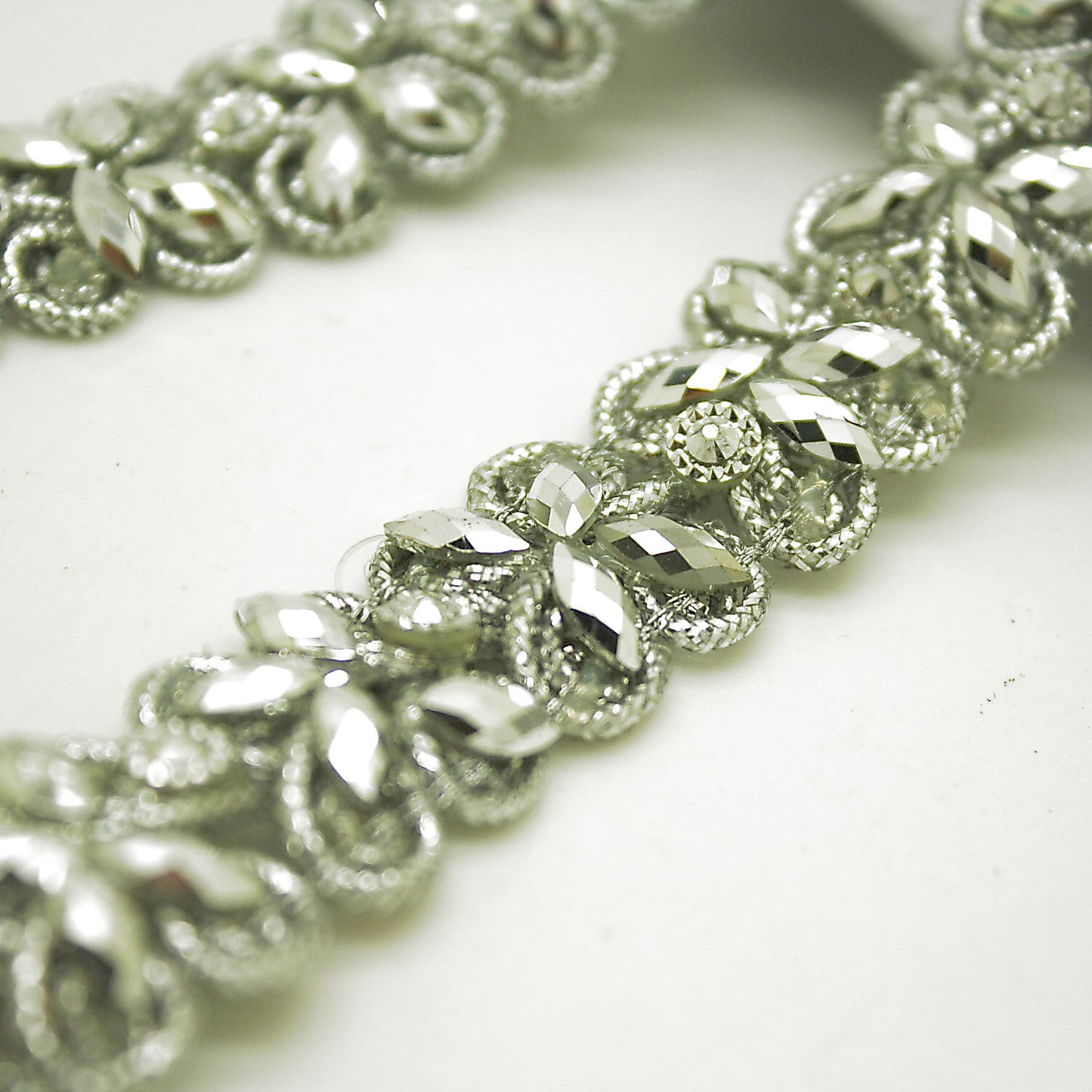 SILVER RHINESTONE TRIM