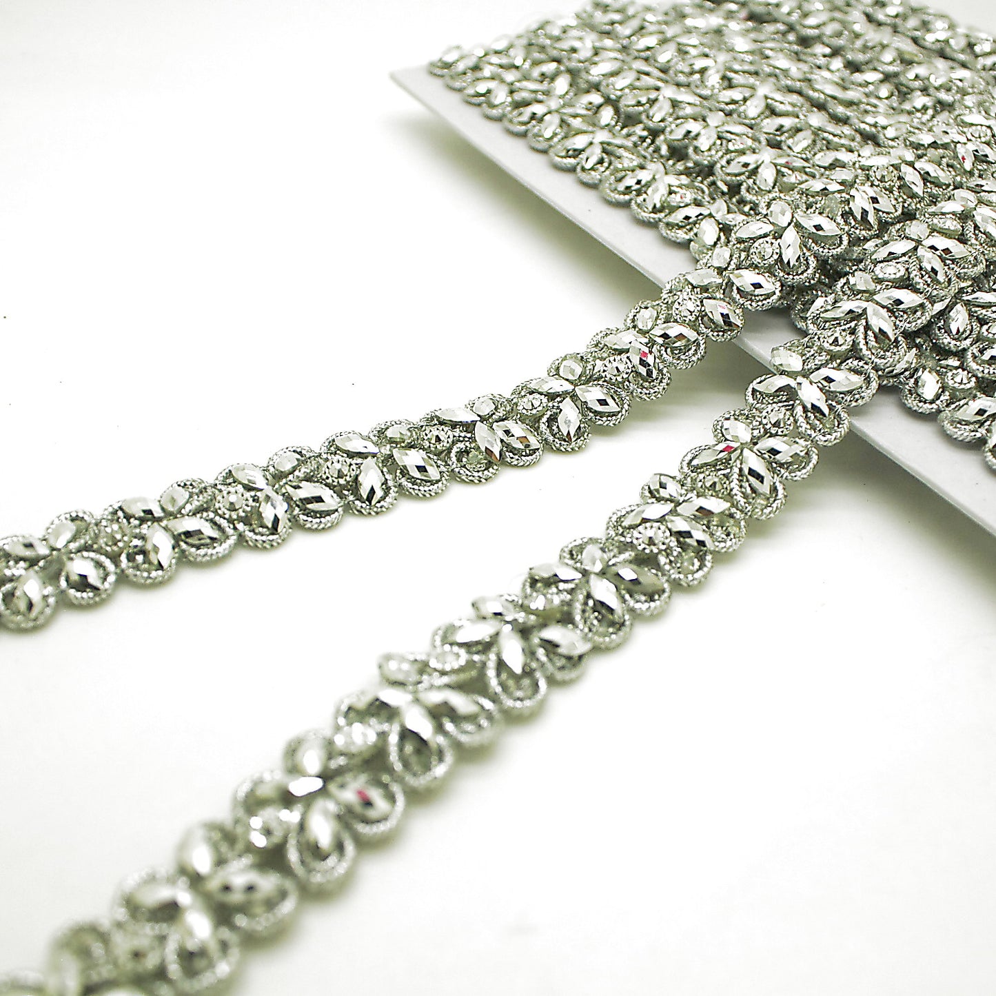 SILVER RHINESTONE TRIM