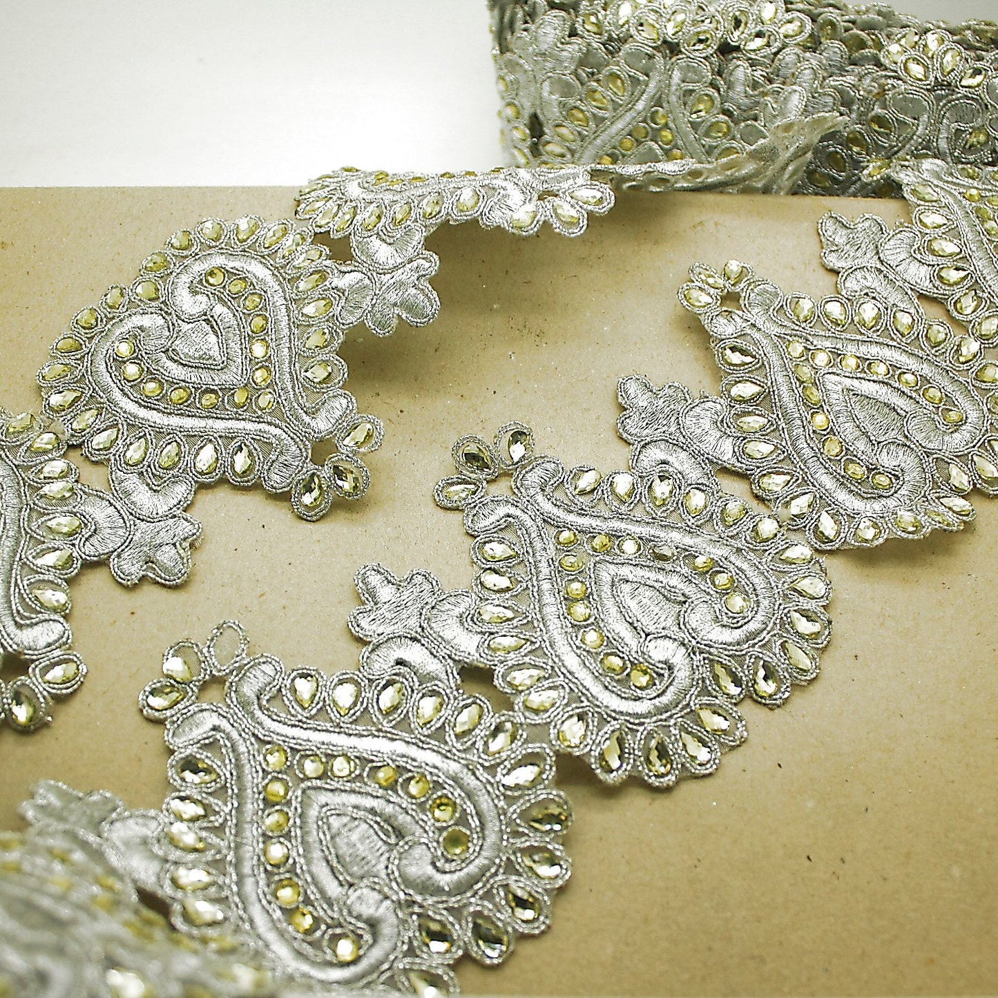 SILVER RHINESTONE TRIM - Sarahi.NYC