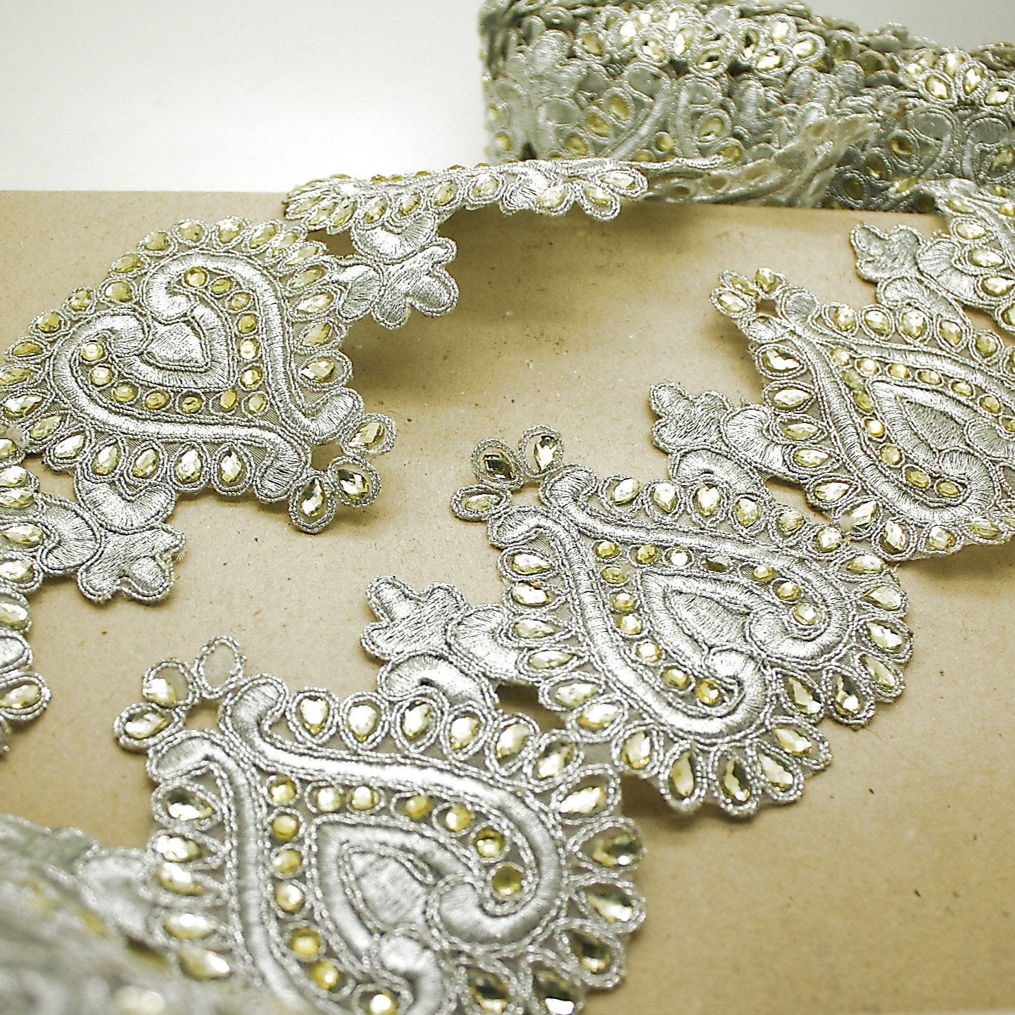 SILVER RHINESTONE TRIM - Sarahi.NYC