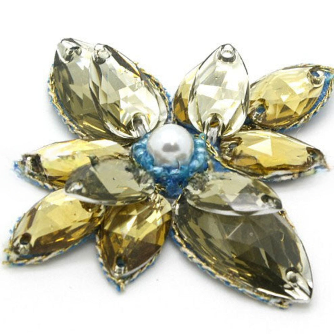 GOLD FLORAL RHINESTONE MOTIF - sarahi.NYC