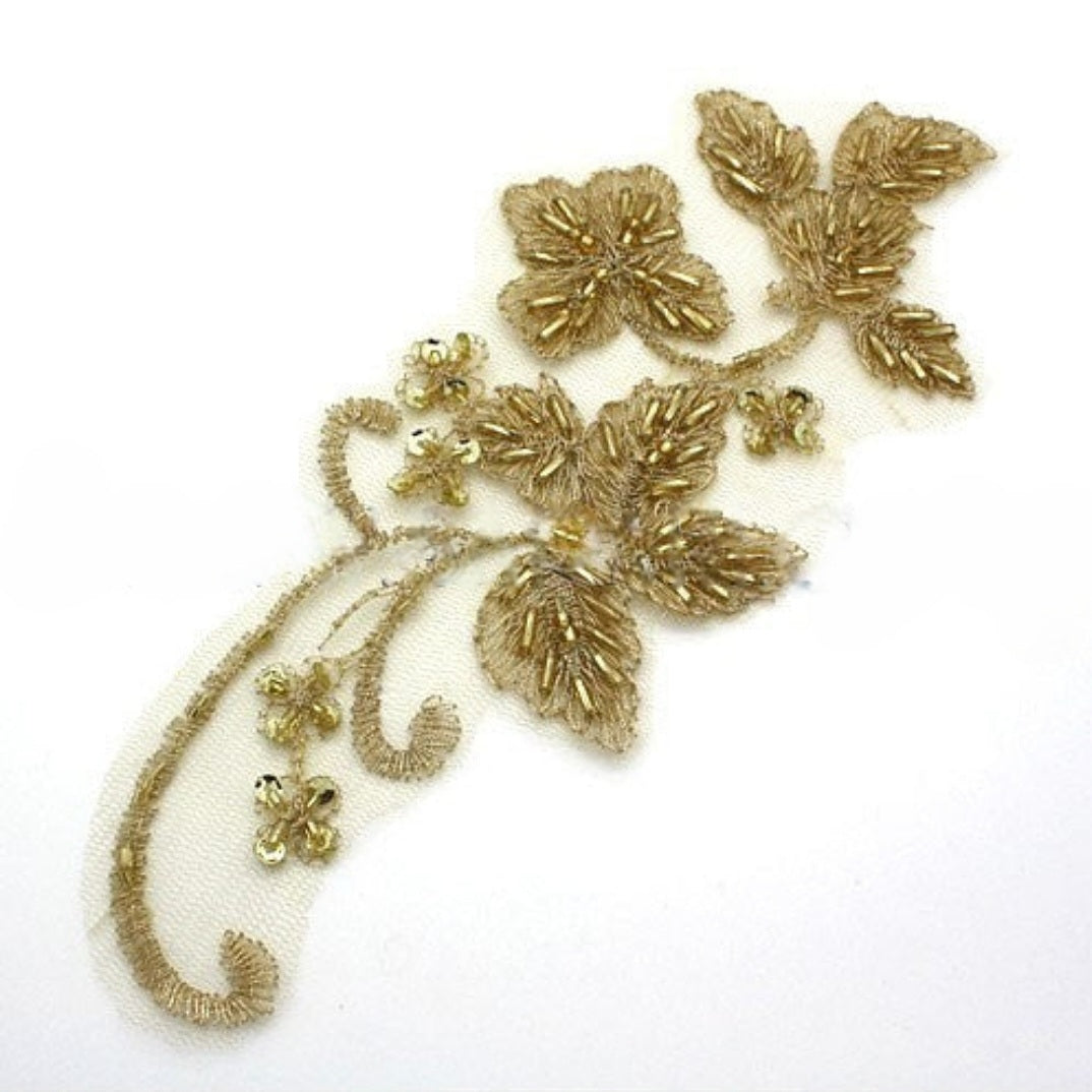 GOLD NET FLORAL APPLIQUE - sarahi.NYC