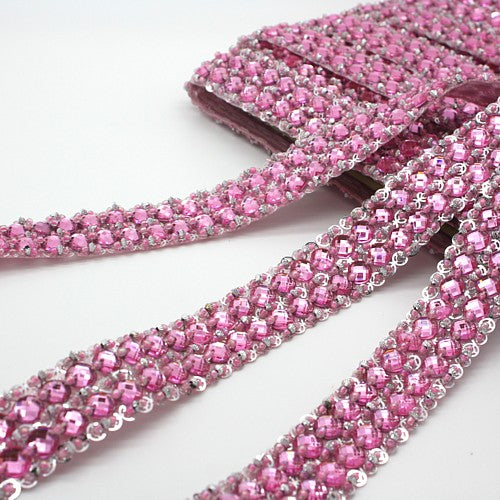 LIGHT PINK RHINESTONE TRIM - sarahi.NYC