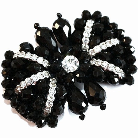 BLACK BEADED BOW MOTIF - sarahi.NYC