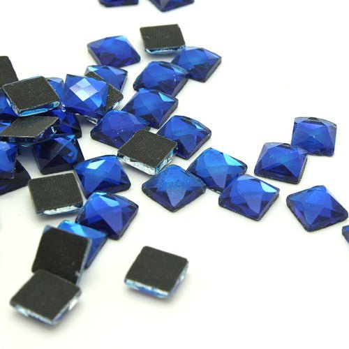 20 X BLUE SQUARE HOTFIX GLASS CRYSTALS   - sarahi.NYC