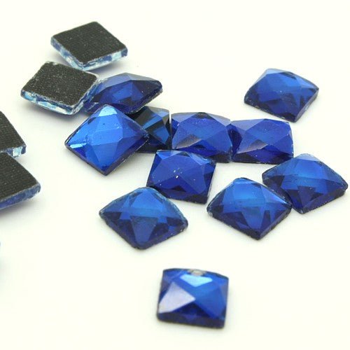 20 X BLUE SQUARE HOTFIX GLASS CRYSTALS   - sarahi.NYC