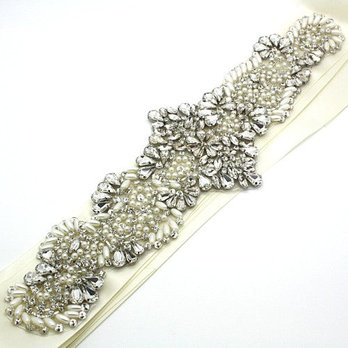 FAUX CRYSTAL BRIDAL BELT APPLIQUE - sarahi.NYC