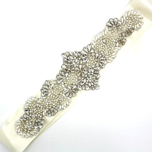 FAUX CRYSTAL BRIDAL BELT APPLIQUE - sarahi.NYC