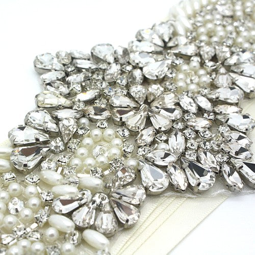 FAUX CRYSTAL BRIDAL BELT APPLIQUE - sarahi.NYC