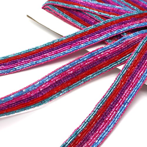 MULTI COLOUR BUGLE BEAD  TRIM - sarahi.NYC