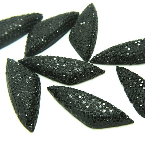 PACK OF 5 - BLACK ABSTRACT FLAT BACK GEMS - sarahi.NYC