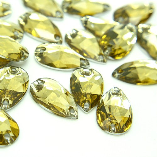 PACK OF 10 - GOLD TEAR DROP  FLAT BACK GEMS - sarahi.NYC