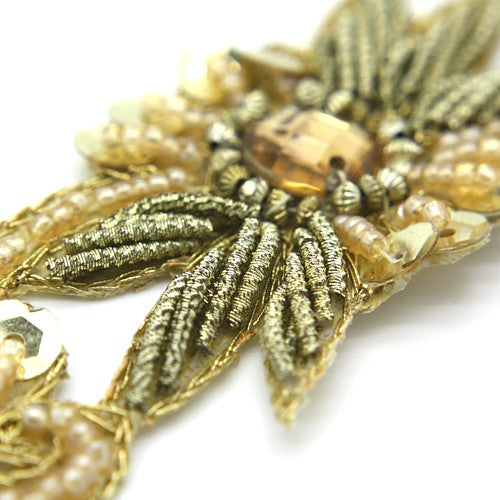 GOLD FLORAL BEADED MOTIF - sarahi.NYC