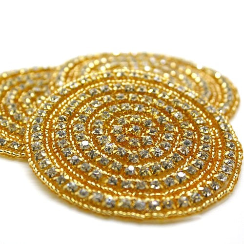 GOLD CIRCLE CRYSTAL MOTIF - sarahi.NYC