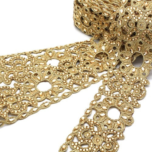 GOLD RHINESTONE FABRIC TRIM- sarahi.NYC