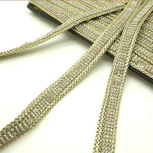 GOLD CRYSTAL WOVEN TRIM - sarahi.NYC