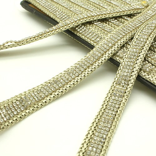 GOLD CRYSTAL WOVEN TRIM - sarahi.NYC