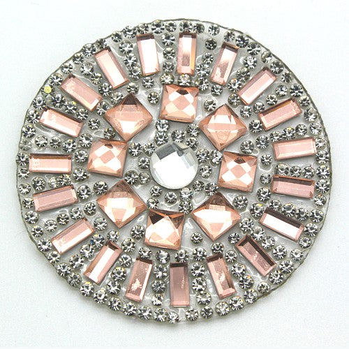 PEACH CIRCLE RHINESTONE MOTIF  - sarahi.NYC